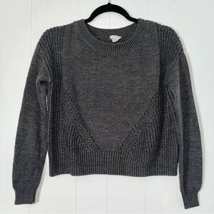 Aeropostale Charcoal Crew Neck Cropped Sweater